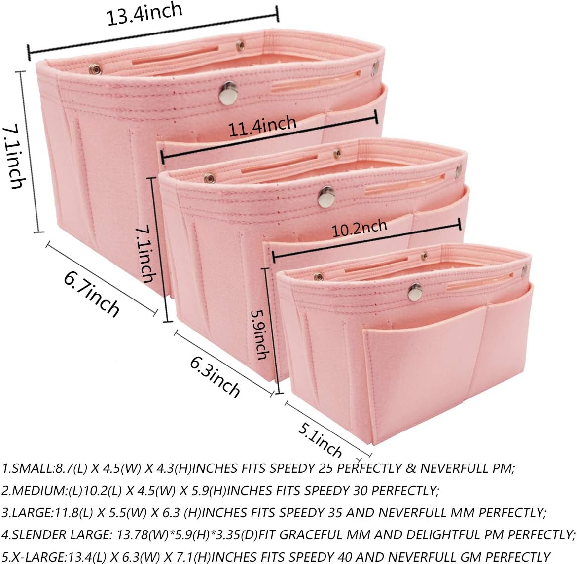 Purse Organizer Insert Multi Pocket Bag Organizer Shaper