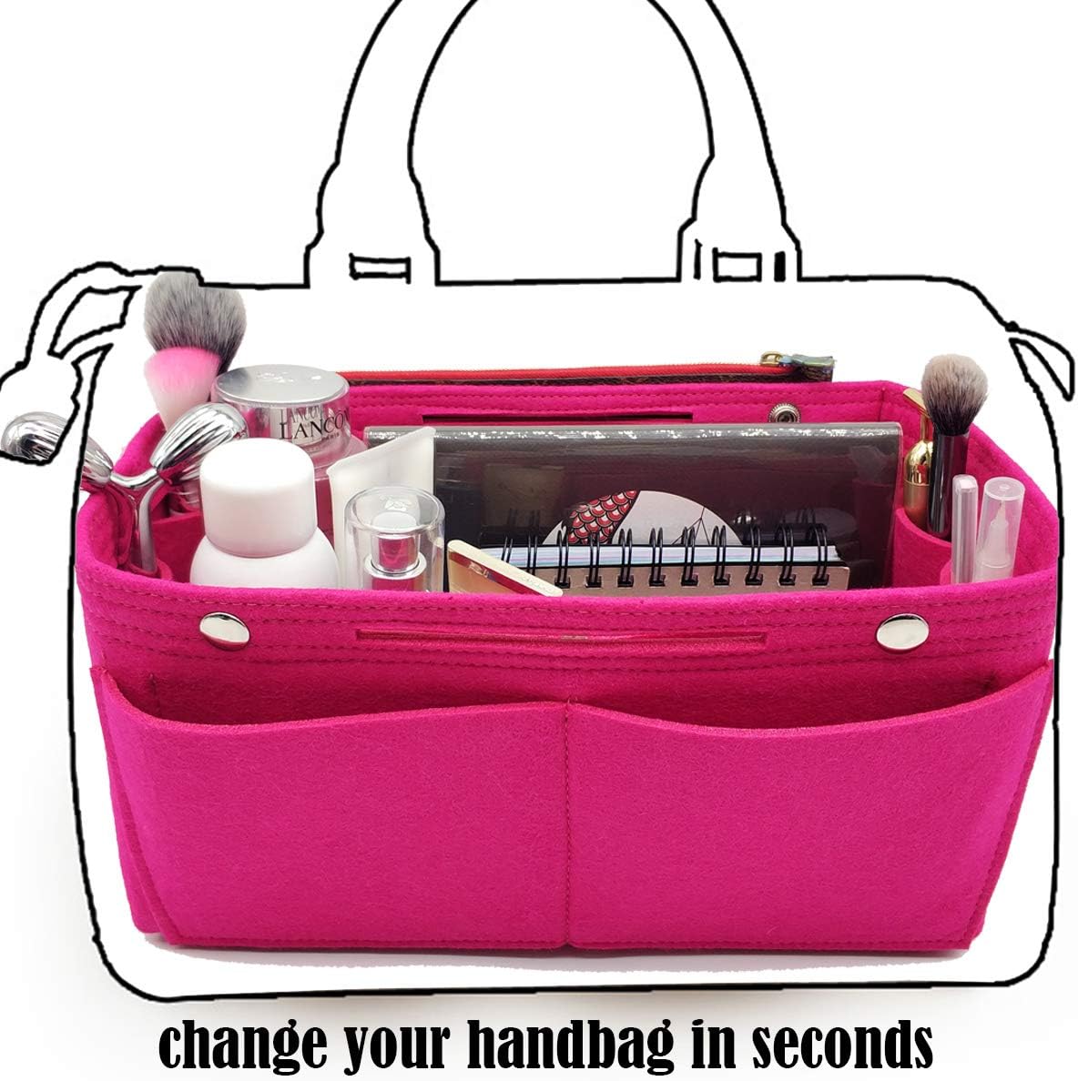 Purse Organizer Insert Multi Pocket Bag Organizer Shaper