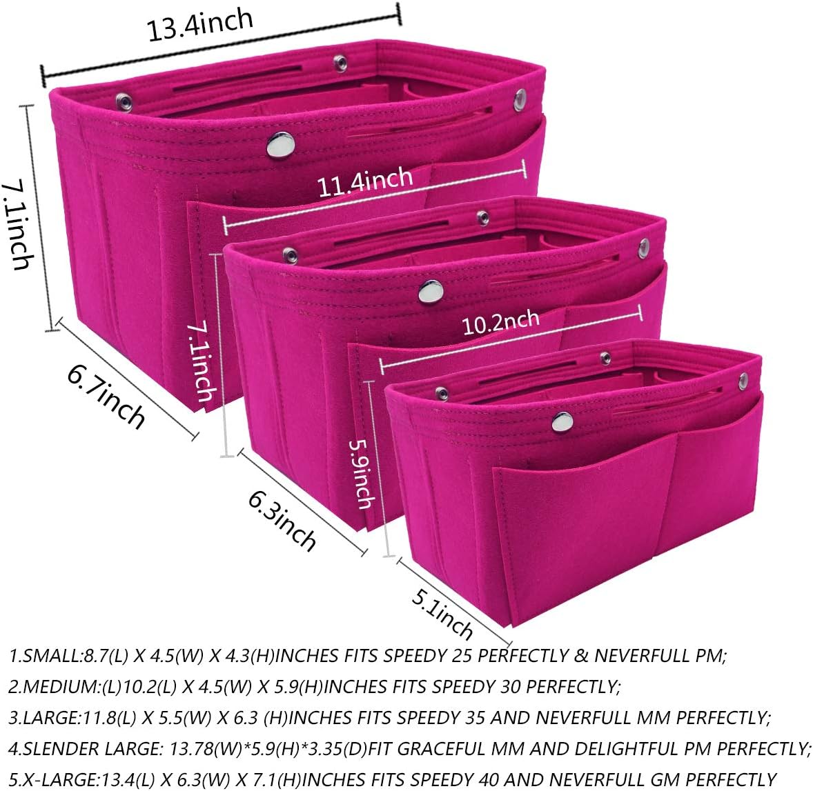 Purse Organizer Insert Multi Pocket Bag Organizer Shaper