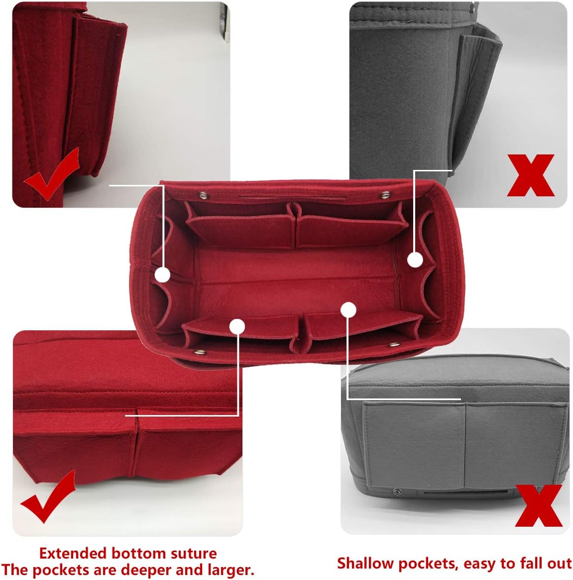 Purse Organizer Insert Multi Pocket Bag Organizer Shaper