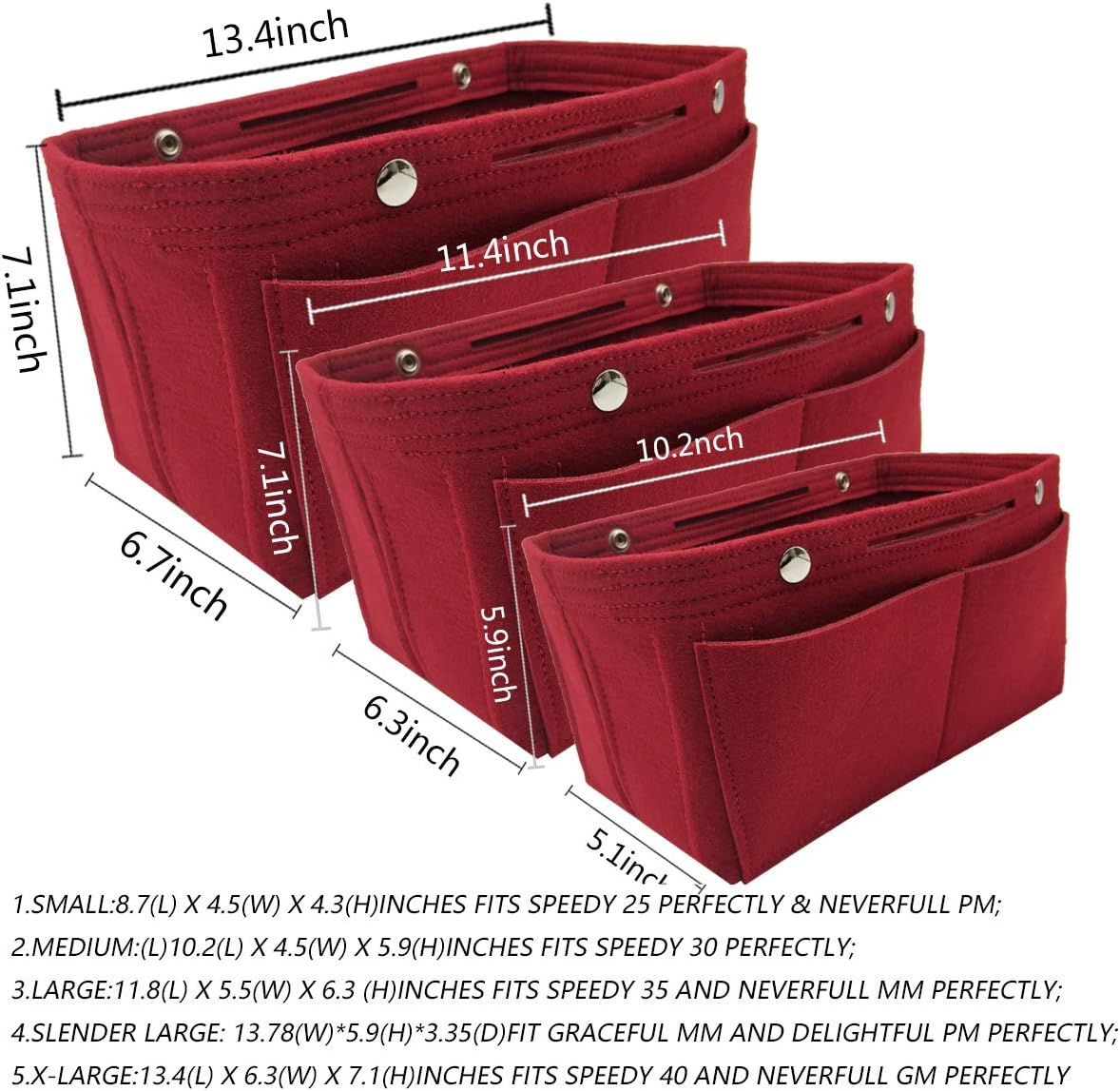 Purse Organizer Insert Multi Pocket Bag Organizer Shaper