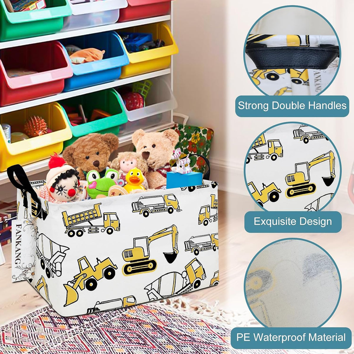 Rectangular Excavator Storage Bin Nursery Hamper