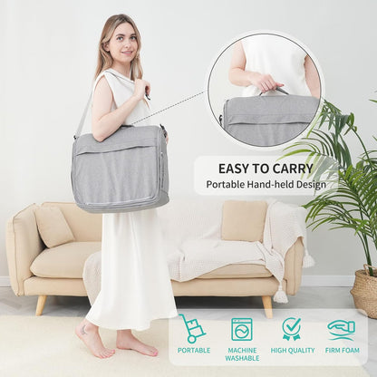 Portable Baby Diaper Changing Pad Foam Contoured Changing Table Pad with Soft Non-Slip Cover and Headrest Waterproof Diaper Bag for Dresser, Changing Table Topper Travel Outdoor