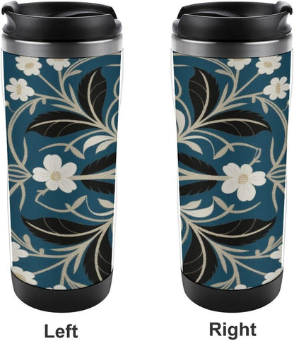 13oz Insulated Travel Coffee Mug Reusable Coffee Cup Water Bottle | Colorful Prints Travel Mug with Leak Proof Lid Double Wall Stainless Steel Coffee Tumbler Personalized Gift