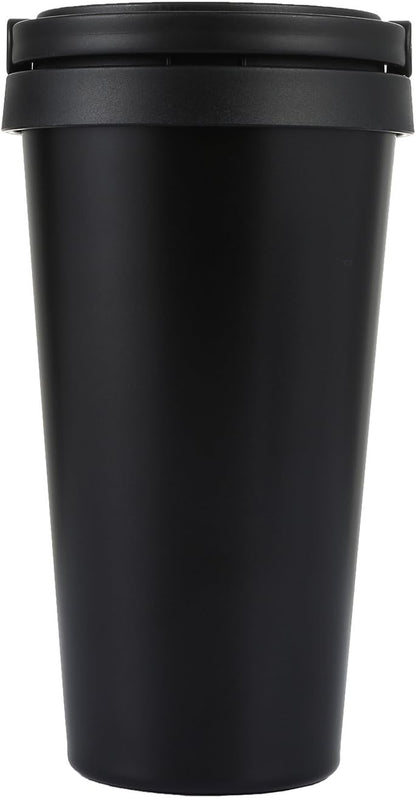18/8 Stainless Steel Double Wall Vacuum Insulated Travel Coffee Mug with Handle/Portable Thermal Cup,Wide Mouth Tumbler with Leak Proof Lid,17oz,Brown