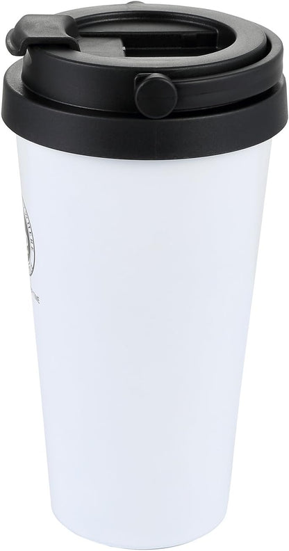 18/8 Stainless Steel Double Wall Vacuum Insulated Travel Coffee Mug with Handle/Portable Thermal Cup,Wide Mouth Tumbler with Leak Proof Lid,17oz,Brown