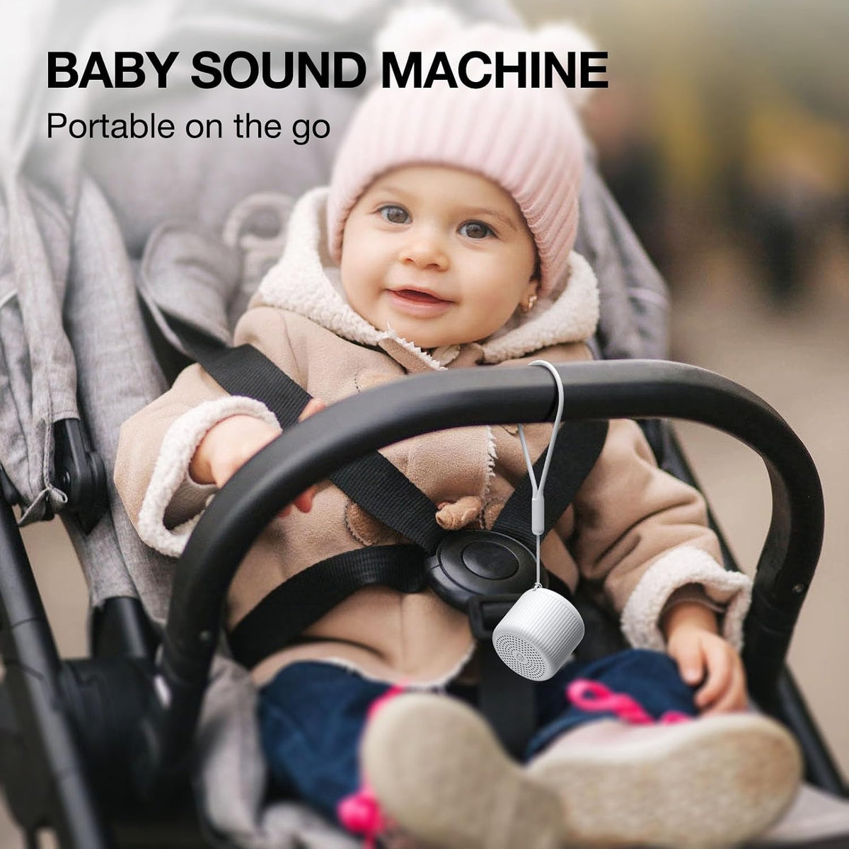 Portable Sound Machine for Baby Adults, Travel Sound Machine,15 Non-Looping Sound Timer and Memory Play, Mini White Noise Machine for Sleeping Office Privacy Travel Gift