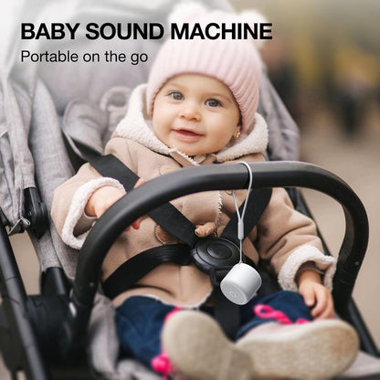 Portable Sound Machine for Baby Adults, Travel Sound Machine,15 Non-Looping Sound Timer and Memory Play, Mini White Noise Machine for Sleeping Office Privacy Travel Gift
