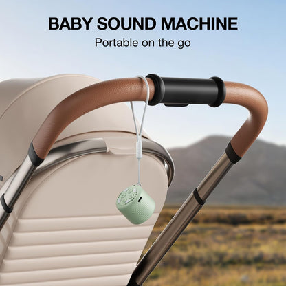 Portable Sound Machine for Baby Adults, Travel Sound Machine,15 Non-Looping Sound Timer and Memory Play, Mini White Noise Machine for Sleeping Office Privacy Travel Gift