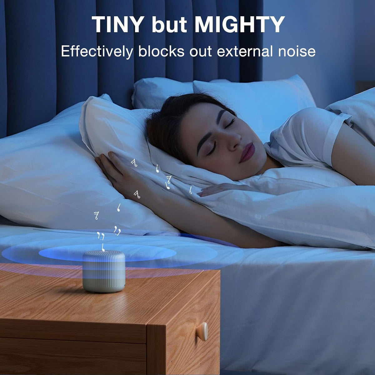 Portable Sound Machine for Baby Adults, Travel Sound Machine,15 Non-Looping Sound Timer and Memory Play, Mini White Noise Machine for Sleeping Office Privacy Travel Gift
