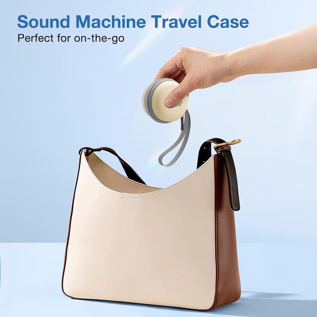 Portable Sound Machine for Baby Adults, Travel Sound Machine,15 Non-Looping Sound Timer and Memory Play, Mini White Noise Machine for Sleeping Office Privacy Travel Gift