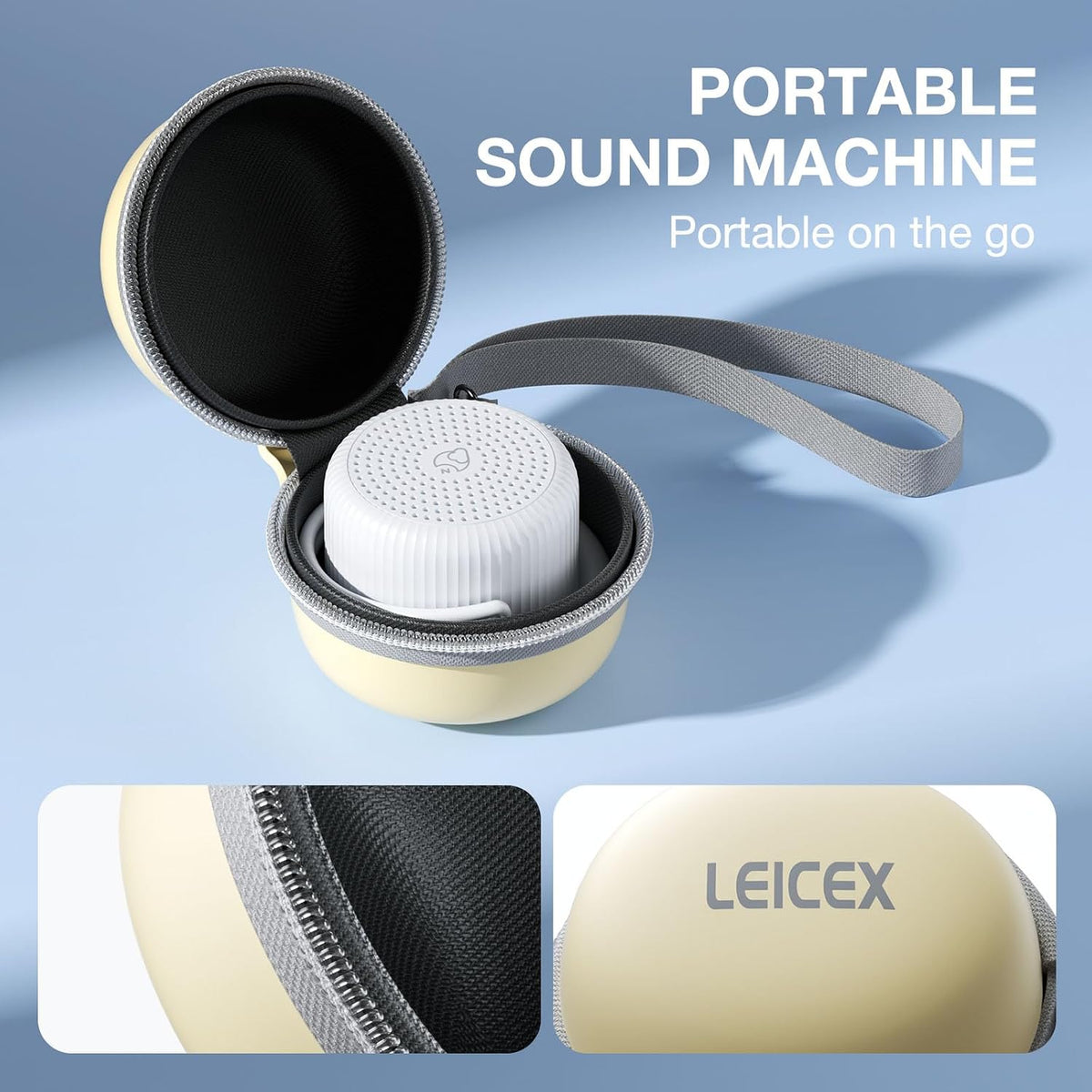 Portable Sound Machine for Baby Adults, Travel Sound Machine,15 Non-Looping Sound Timer and Memory Play, Mini White Noise Machine for Sleeping Office Privacy Travel Gift