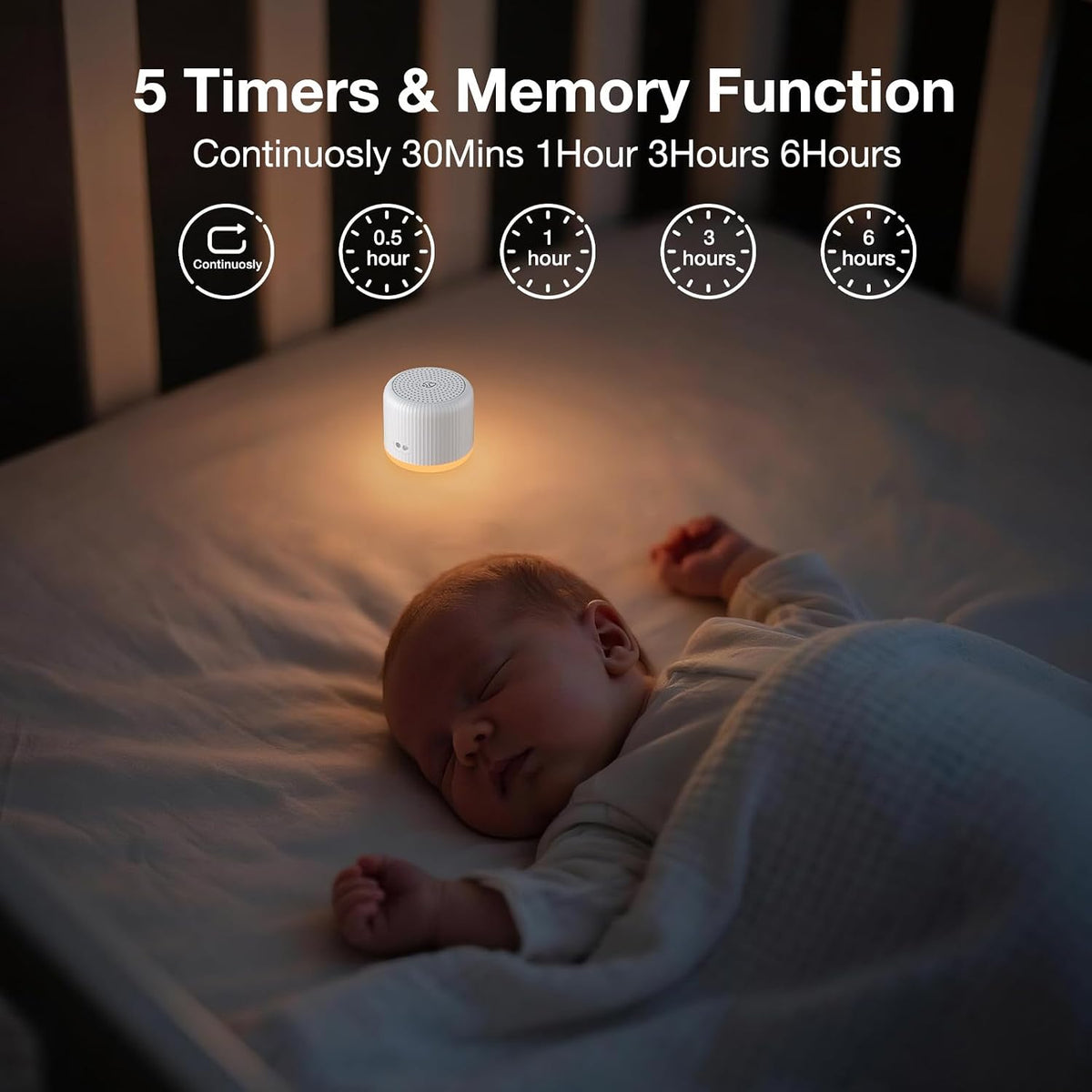 Portable Sound Machine for Baby Adults, Travel Sound Machine,15 Non-Looping Sound Timer and Memory Play, Mini White Noise Machine for Sleeping Office Privacy Travel Gift