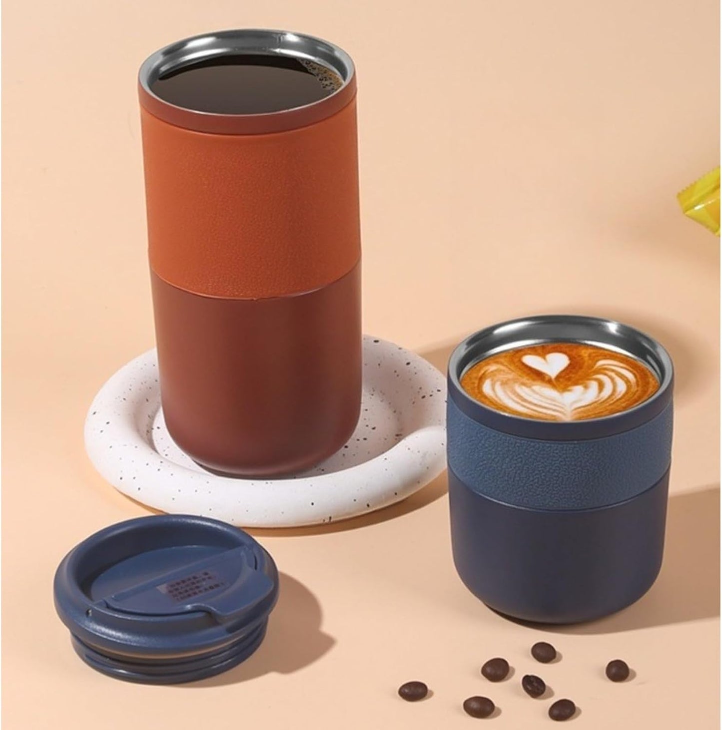 Insulated Travel Mug, Vacuum Double Wall Stainless Steel Coffee Cup with Wide Mouth and Leak Proof Lid, Stainless Steel Tumbler for Office Work Commute (Green,Large)