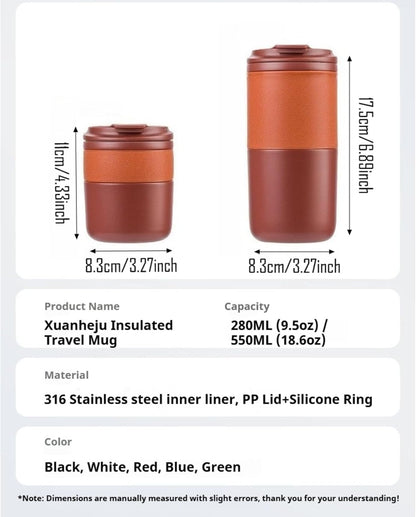 Insulated Travel Mug, Vacuum Double Wall Stainless Steel Coffee Cup with Wide Mouth and Leak Proof Lid, Stainless Steel Tumbler for Office Work Commute (Green,Large)