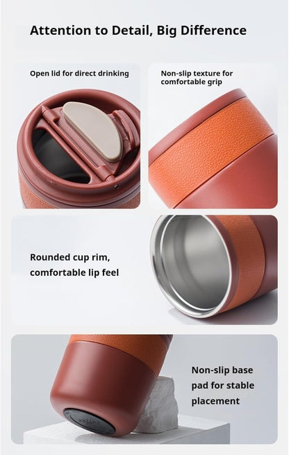 Insulated Travel Mug, Vacuum Double Wall Stainless Steel Coffee Cup with Wide Mouth and Leak Proof Lid, Stainless Steel Tumbler for Office Work Commute (Green,Large)