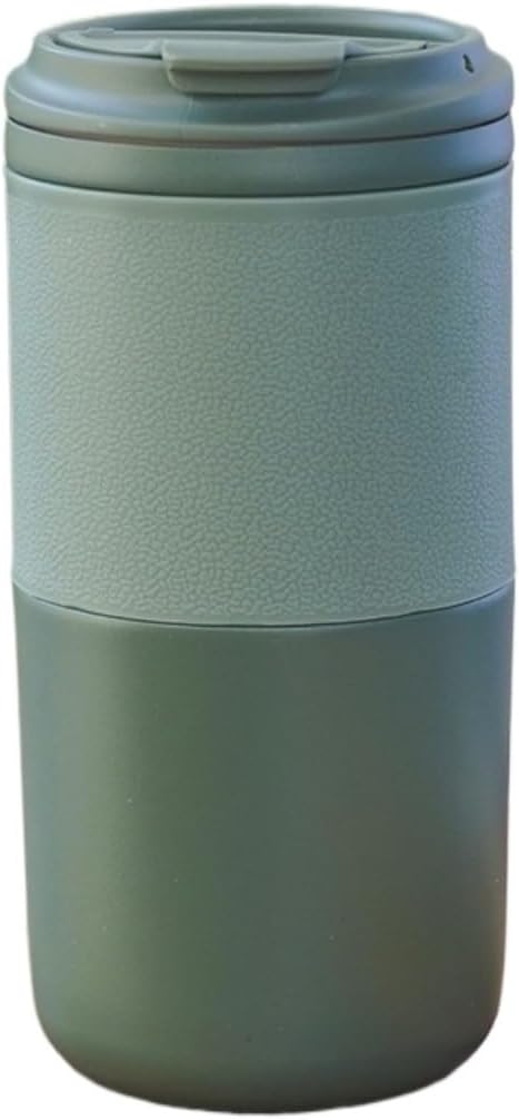 Insulated Travel Mug, Vacuum Double Wall Stainless Steel Coffee Cup with Wide Mouth and Leak Proof Lid, Stainless Steel Tumbler for Office Work Commute (Green,Large)