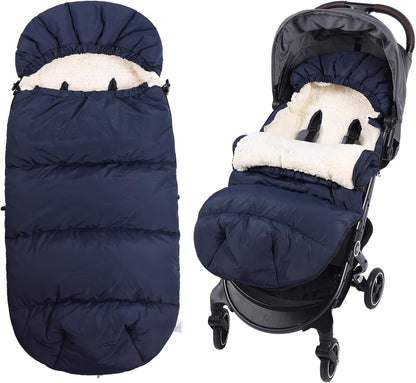 Winter Stroller Footmuff, Waterproof Baby Sleeping Bag, Lambswool
