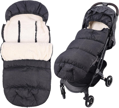 Winter Stroller Footmuff, Waterproof Baby Sleeping Bag, Lambswool