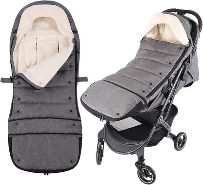 Winter Stroller Footmuff, Waterproof Baby Sleeping Bag, Lambswool