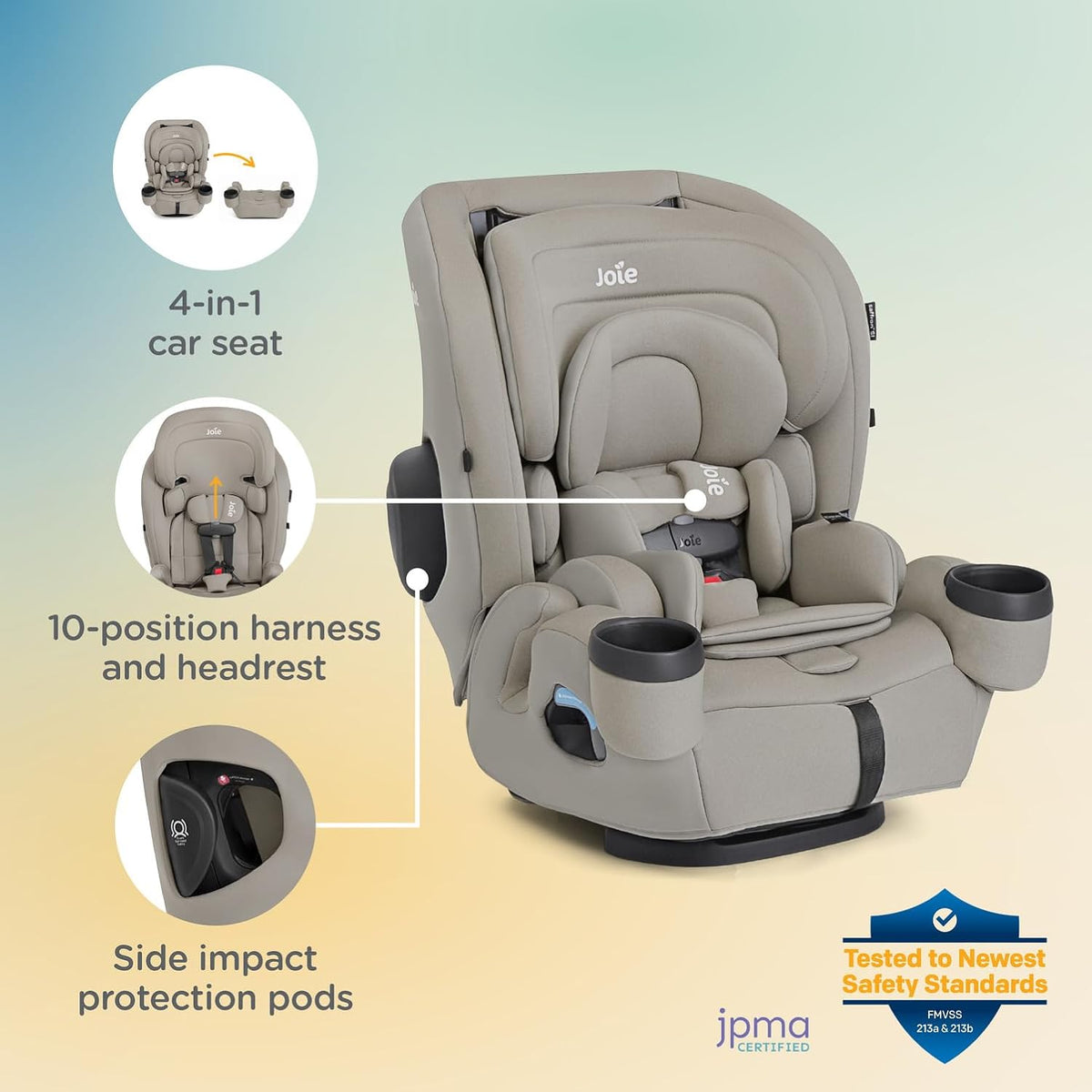 Baby Saffron SI 4-in-1 Convertible Car Seat to High-Back & Booster