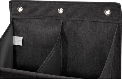Over Door Organizer with 6 Extra Large Pockets and 12 Side Pockets, Large Capacity Hanging Storage Organizer with Clear Window for Shoes, Diapers, Beige, 6 Layers