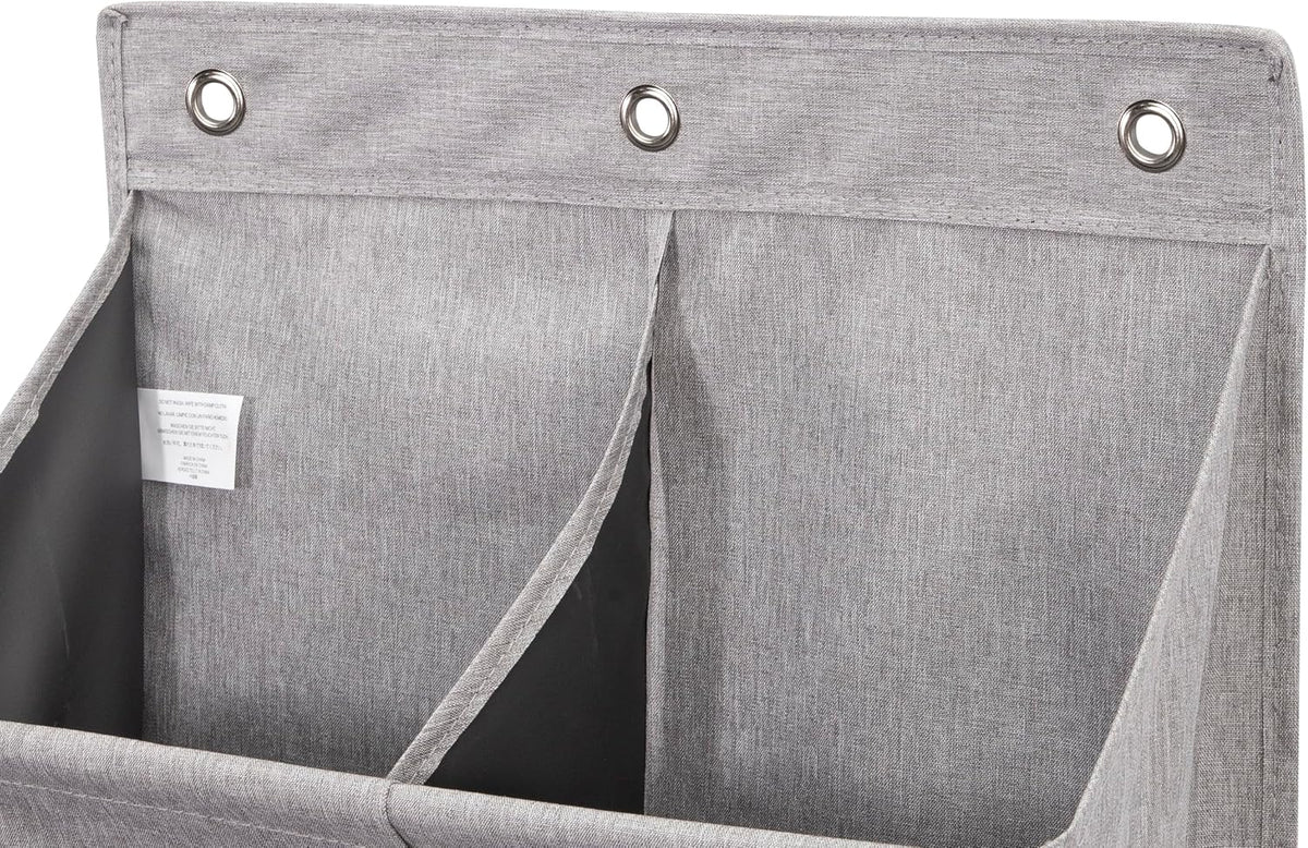 Over Door Organizer with 6 Extra Large Pockets and 12 Side Pockets, Large Capacity Hanging Storage Organizer with Clear Window for Shoes, Diapers, Beige, 6 Layers