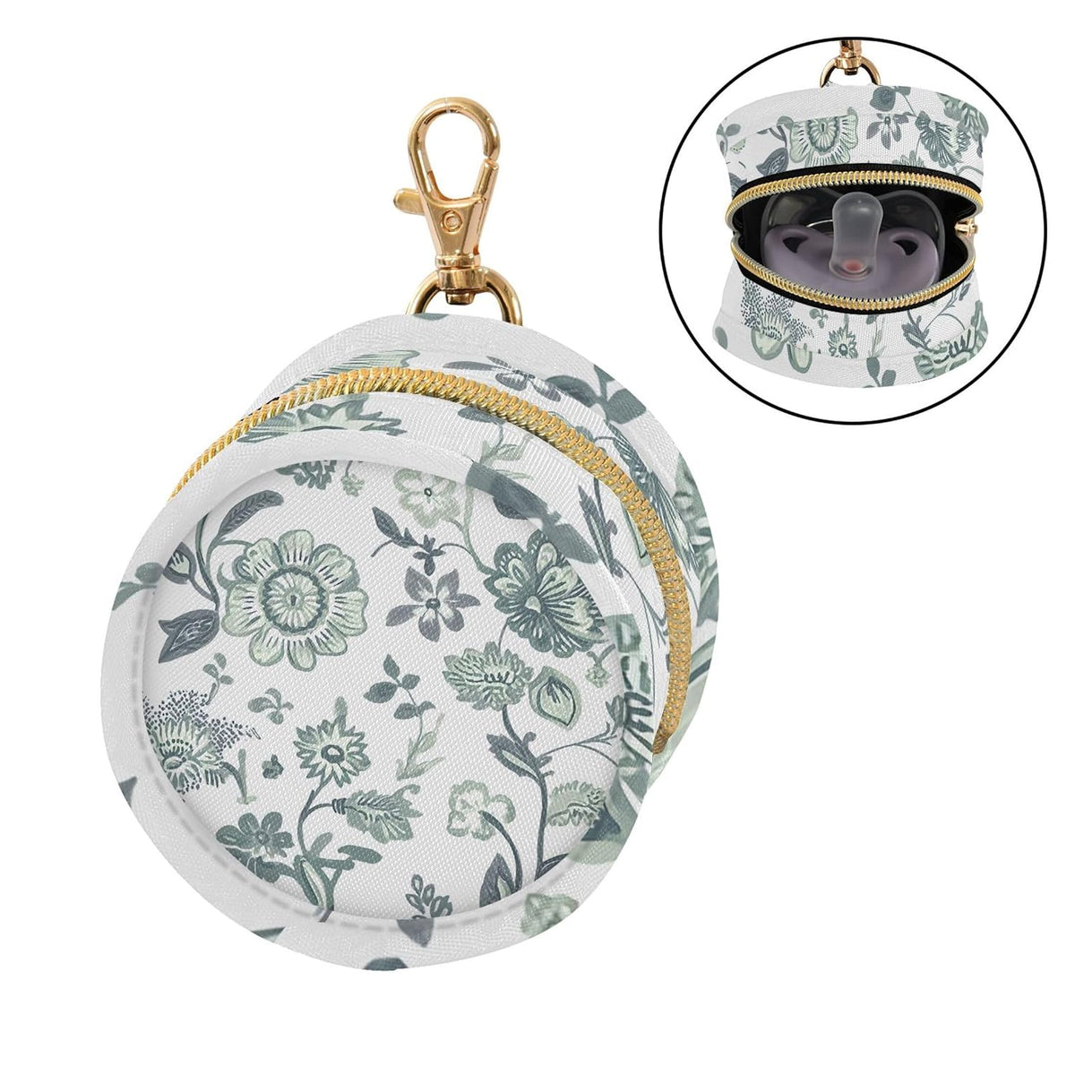 Beautiful Wild Flowers Baby Pacifier Holder Case, Dustproof Portable Storage Box for Diaper Bag Purse, Pacifier Storage Container for Boys & Girls