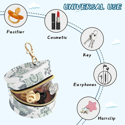 Beautiful Wild Flowers Baby Pacifier Holder Case, Dustproof Portable Storage Box for Diaper Bag Purse, Pacifier Storage Container for Boys & Girls
