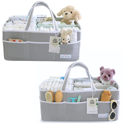 Extra Large Diaper Caddy - Bundle of 2 - Caddy Organizers for Baby Diapers, Wipes or Essentials