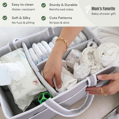 Extra Large Diaper Caddy - Bundle of 2 - Caddy Organizers for Baby Diapers, Wipes or Essentials