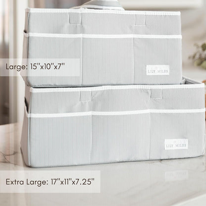 Extra Large Diaper Caddy - Bundle of 2 - Caddy Organizers for Baby Diapers, Wipes or Essentials