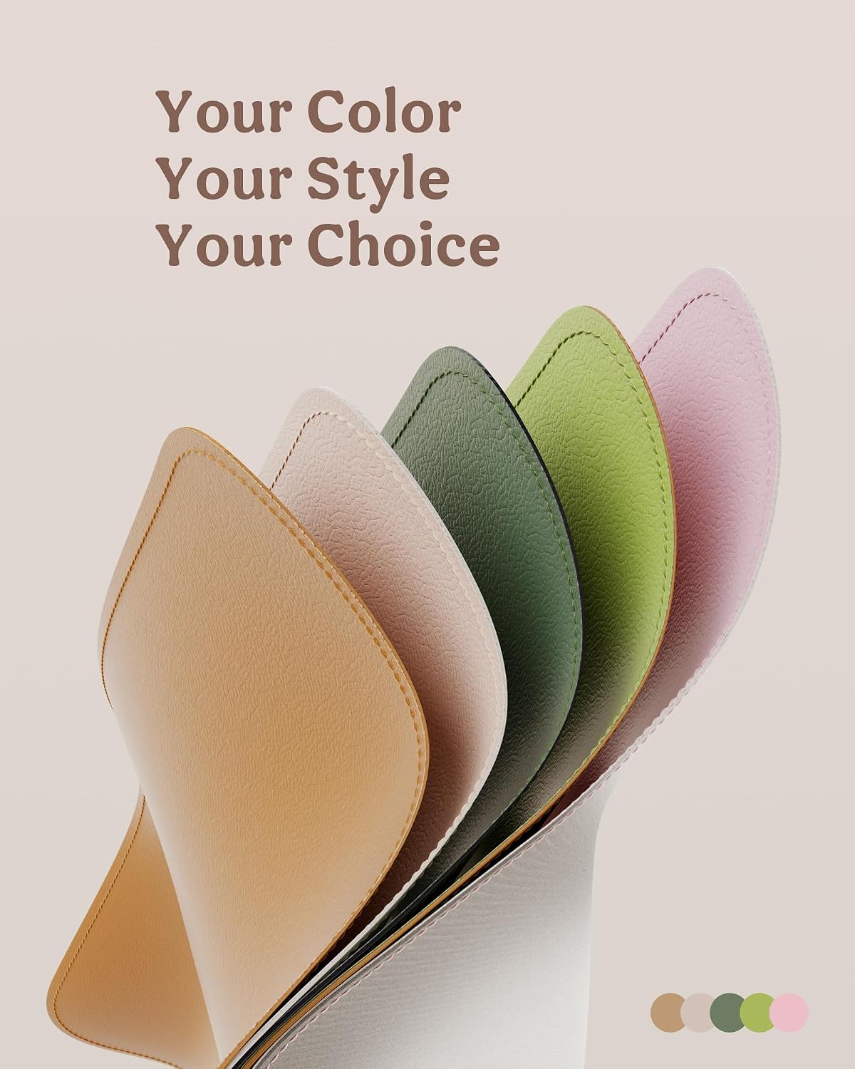 2 Pack Vegan Leather Baby Changing Mat, Large 30" x 17" Waterproof Foldable Diaper Mat, Wipe-Clean Portable Changing Pad for Travel, Home & Diaper Bag, Baby Shower Gifts for New Moms (Beige & Brown)