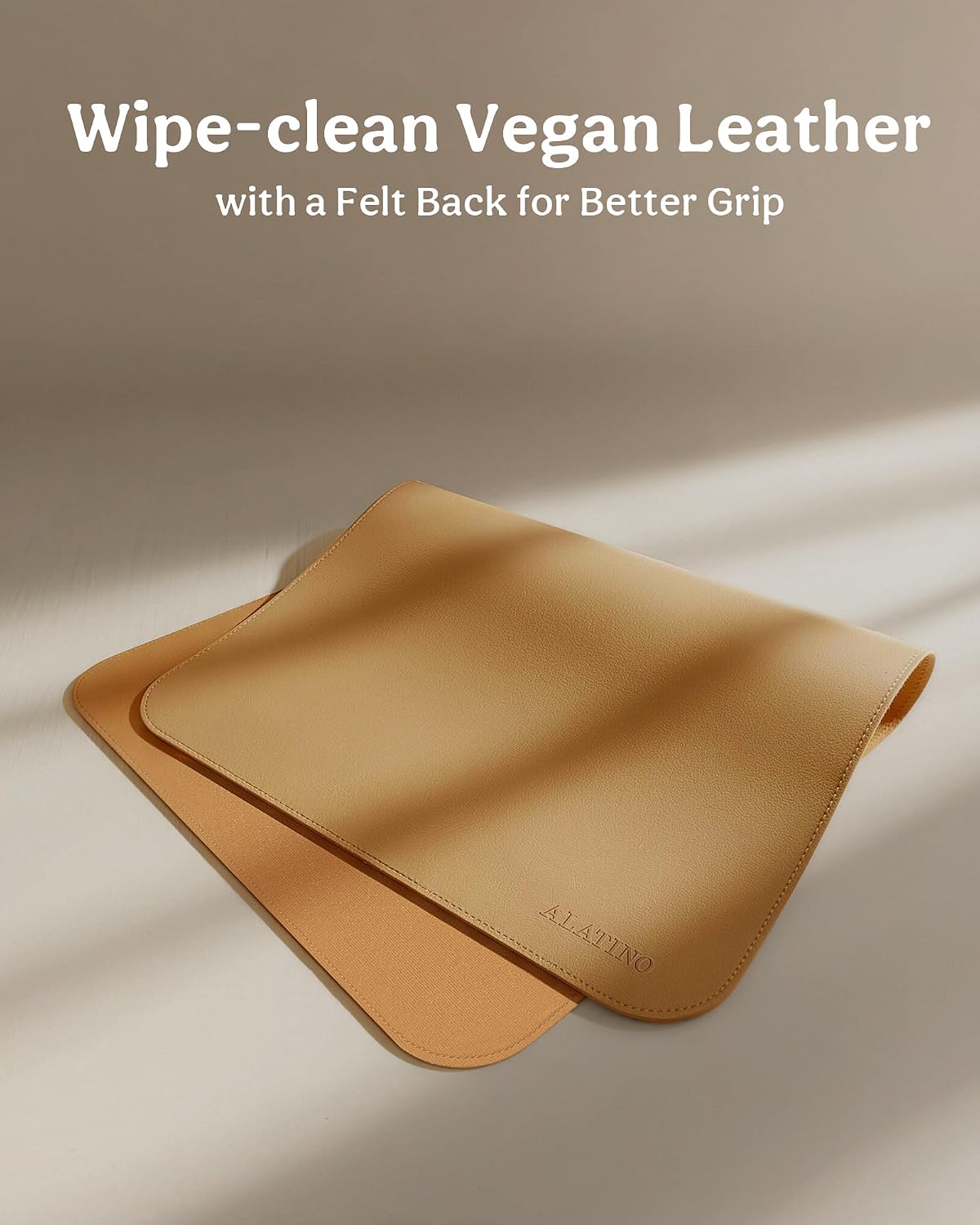 2 Pack Vegan Leather Baby Changing Mat, Large 30" x 17" Waterproof Foldable Diaper Mat, Wipe-Clean Portable Changing Pad for Travel, Home & Diaper Bag, Baby Shower Gifts for New Moms (Beige & Brown)