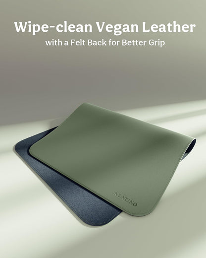 2 Pack Vegan Leather Baby Changing Mat, Large 30" x 17" Waterproof Foldable Diaper Mat, Wipe-Clean Portable Changing Pad for Travel, Home & Diaper Bag, Baby Shower Gifts for New Moms (Beige & Brown)