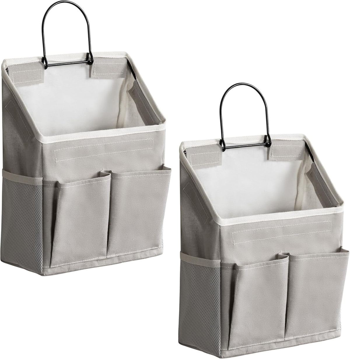 2pcs Small Wall Hanging Storage Bag, Pure White