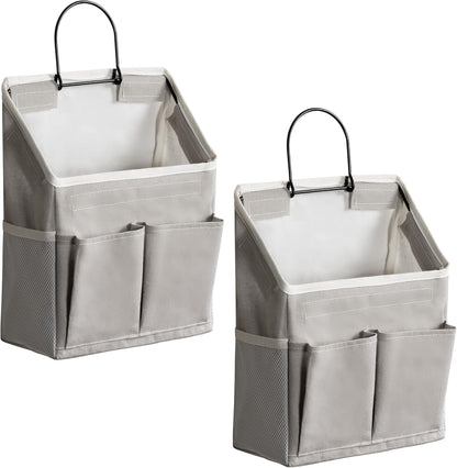 2pcs Small Wall Hanging Storage Bag, Pure White