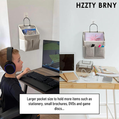 2pcs Small Wall Hanging Storage Bag, Pure White
