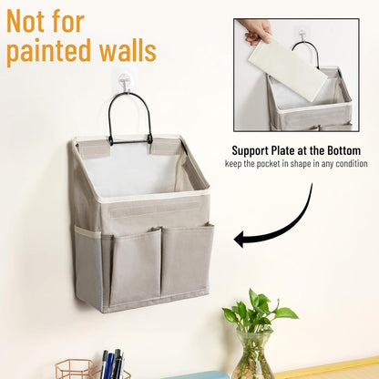 2pcs Small Wall Hanging Storage Bag, Pure White
