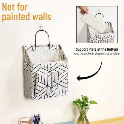 2pcs Small Wall Hanging Storage Bag, Pure White
