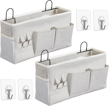 2pcs Small Wall Hanging Storage Bag, Pure White