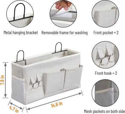 2pcs Small Wall Hanging Storage Bag, Pure White