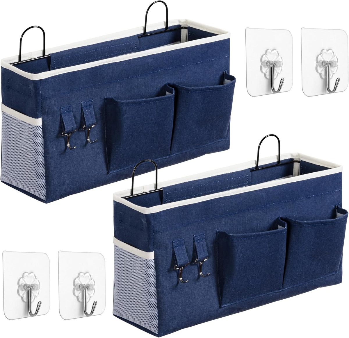 2pcs Small Wall Hanging Storage Bag, Pure White