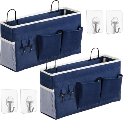 2pcs Small Wall Hanging Storage Bag, Pure White