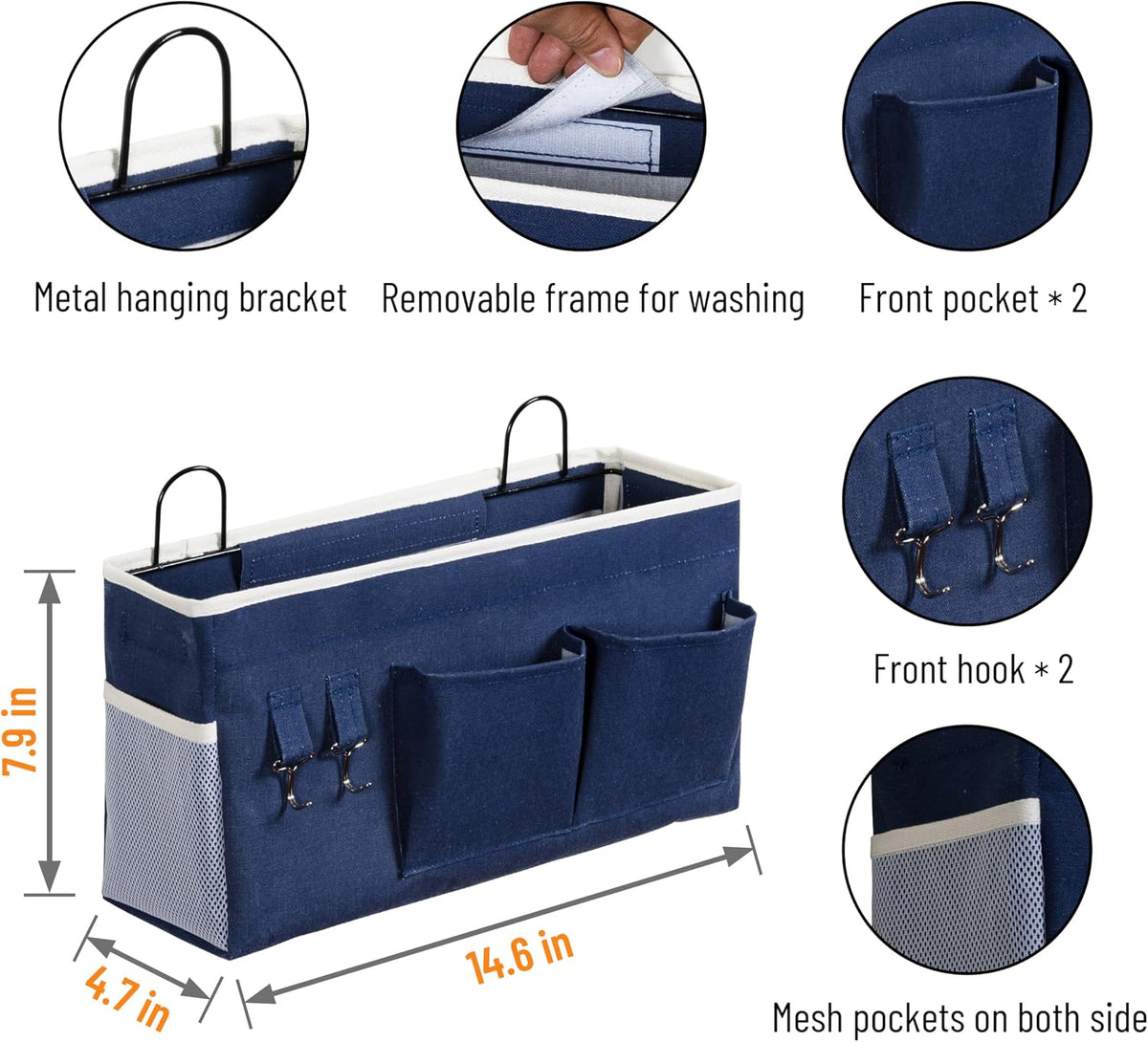 2pcs Small Wall Hanging Storage Bag, Pure White