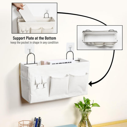 2pcs Small Wall Hanging Storage Bag, Pure White