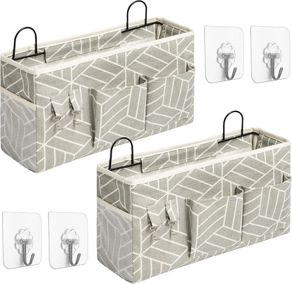 2pcs Small Wall Hanging Storage Bag, Pure White