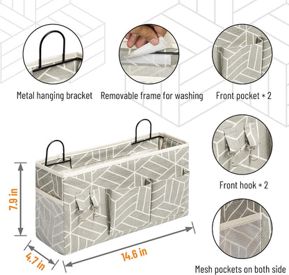 2pcs Small Wall Hanging Storage Bag, Pure White