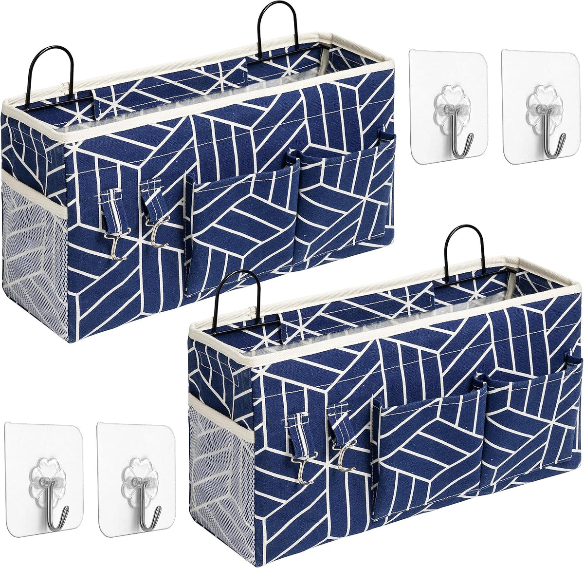 2pcs Small Wall Hanging Storage Bag, Pure White