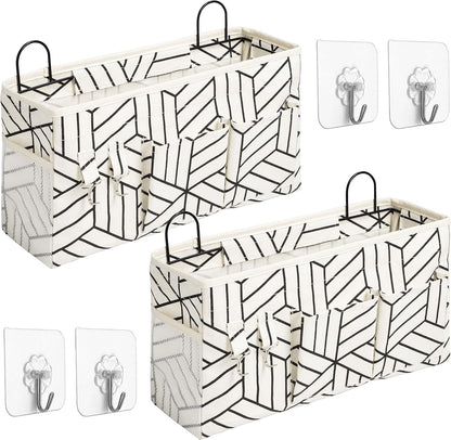 2pcs Small Wall Hanging Storage Bag, Pure White